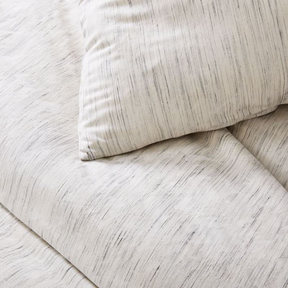 West Elm Bedding Washed Melange Jacquard Duvet Cover & Shams